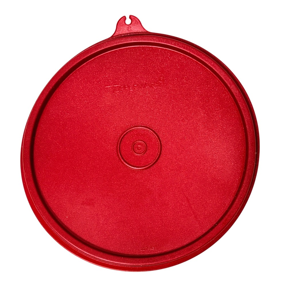 Tupperware Red Replacement Lid 227-43 Size‎ C Round 6.5 Inch Made in USA *